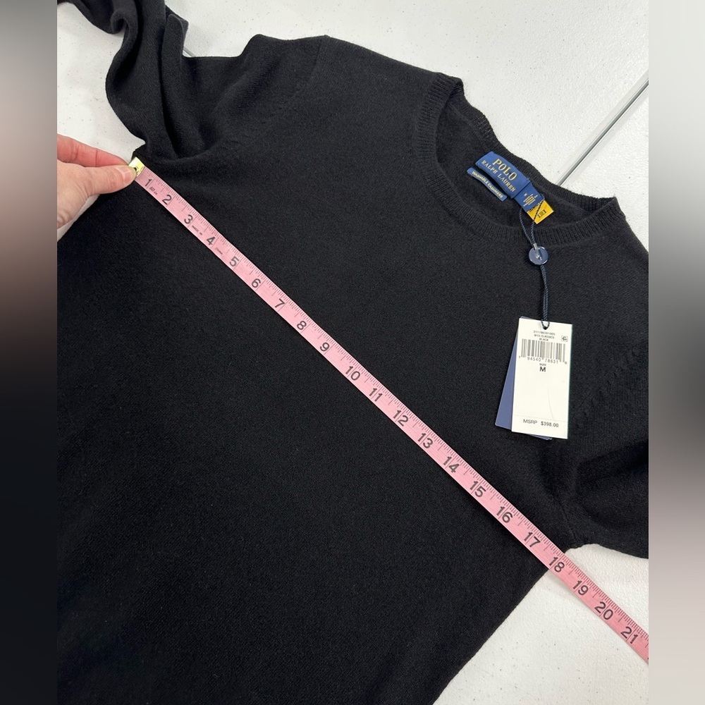 Polo Ralph Lauren Washable Cashmere Crewneck Sweater Black Preppy Old Money M - Picture 6 of 15